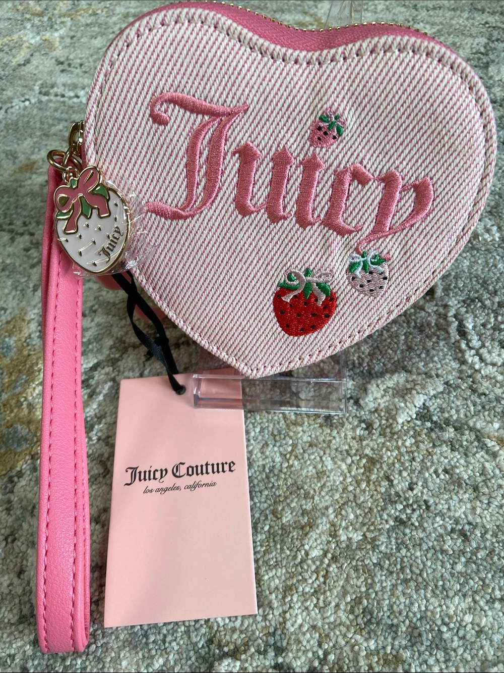 Juicy Couture Pink Heart Strawberry Coin Purse